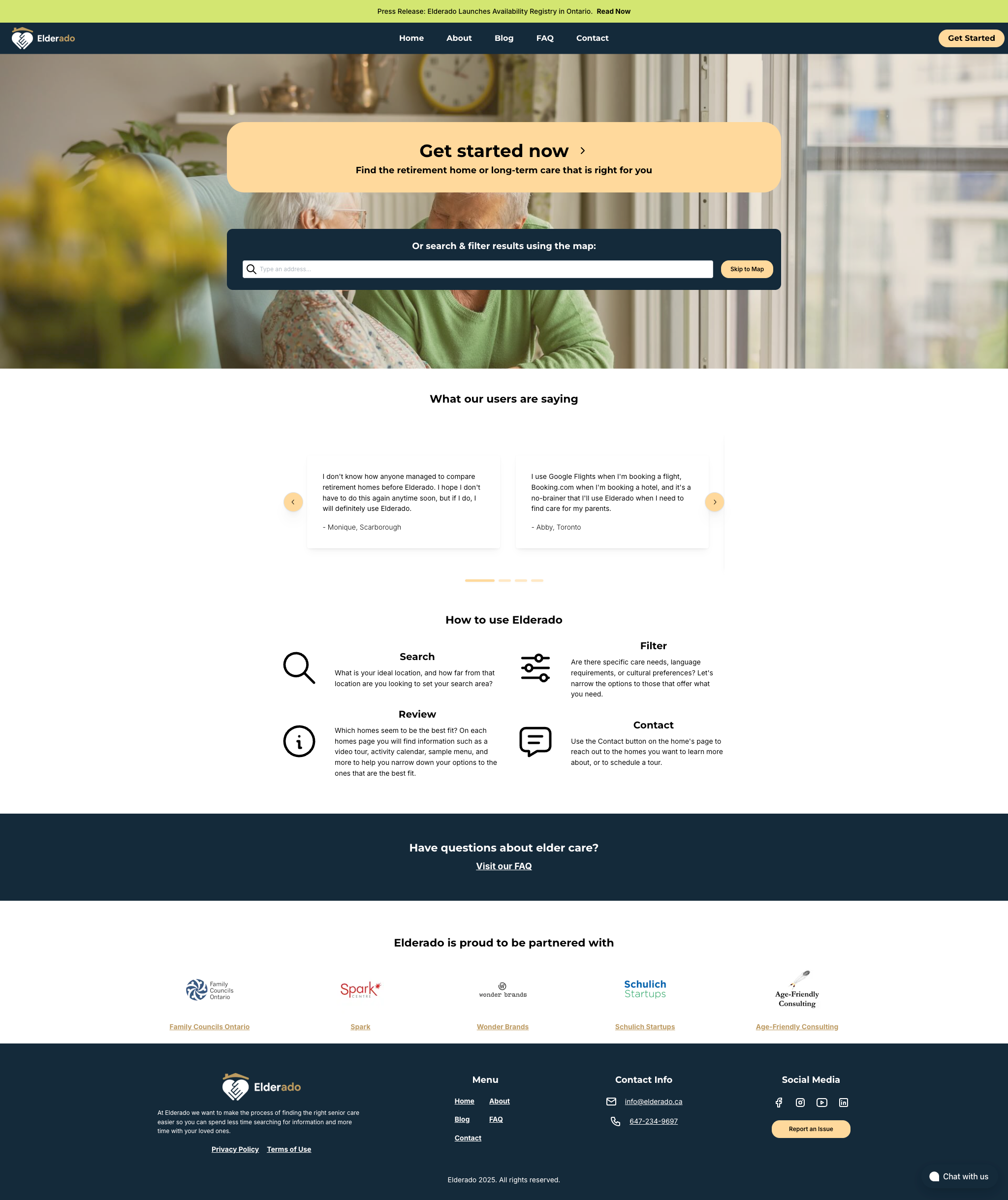 Elderado - Retirement Homes full page